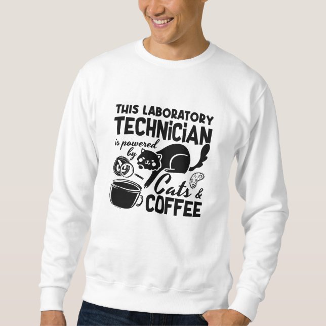 Labrador Tech Labortechniker Cats Kaffeesachlehre Sweatshirt (Vorderseite)
