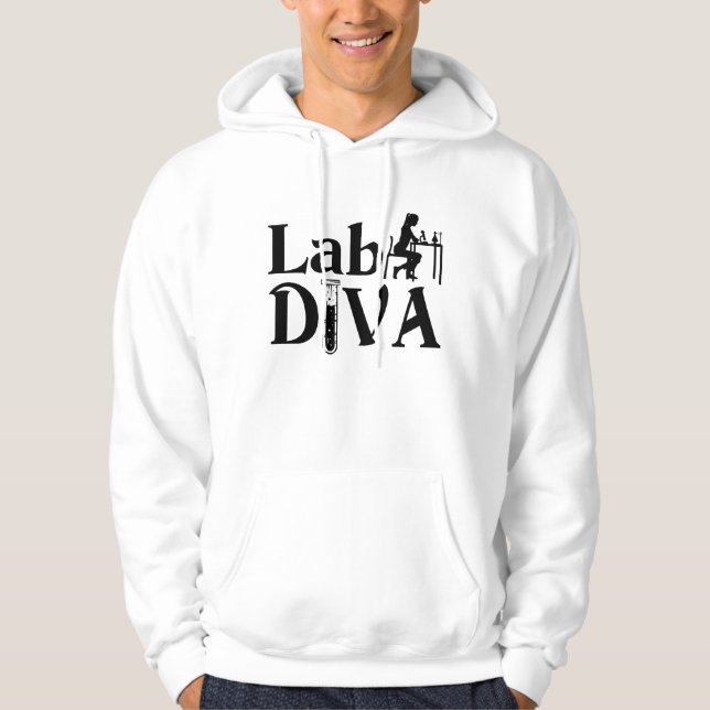 Labrador Tech Labrador Diva Chemist Laboratoriker Hoodie (Vorderseite)