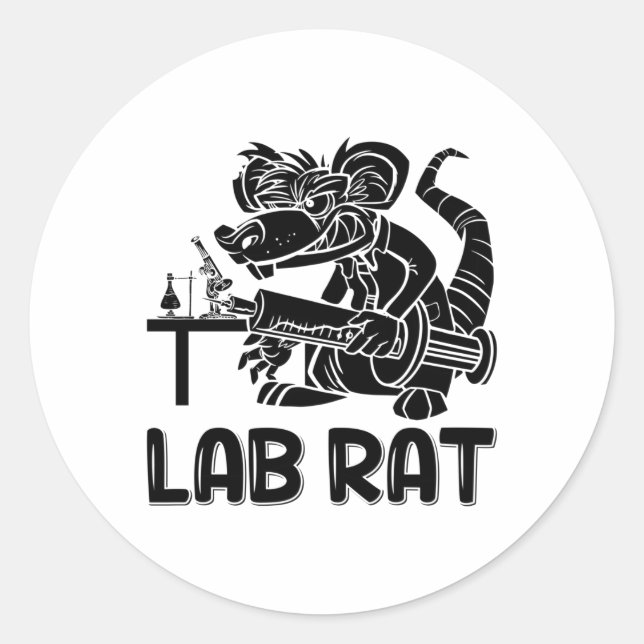 Labrador Tech Labrador Rat Chemist Labortechniker Runder Aufkleber (Vorderseite)