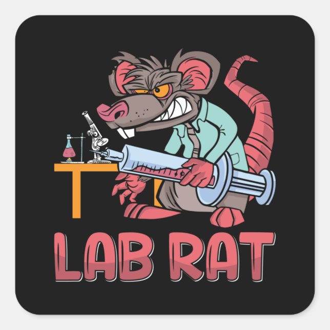 Labrador Tech Labrador Rat Laboratory Chemiker Tec Quadratischer Aufkleber (Vorderseite)
