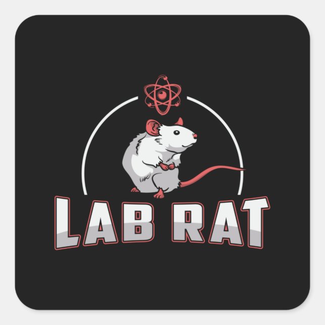 Labrador Tech Labrador Rat Laboratory Science Tech Quadratischer Aufkleber (Vorderseite)