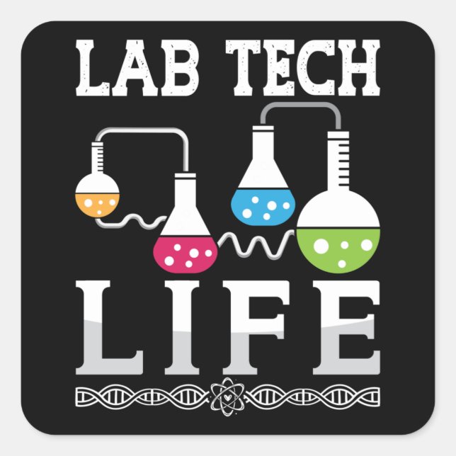 Labrador Tech Life Chemist Doctor Laboratory Techn Quadratischer Aufkleber (Vorderseite)