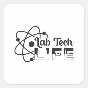 Labrador Tech Life Laboratory Science Doktor Techn Quadratischer Aufkleber