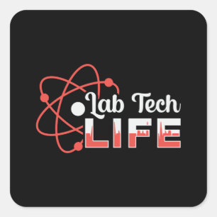 Labrador Tech Life Laboratory Science Technician G Quadratischer Aufkleber