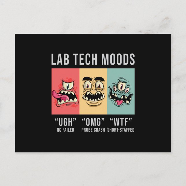 Labrador Tech Moods Laboratory Science Technician  Postkarte (Vorderseite)