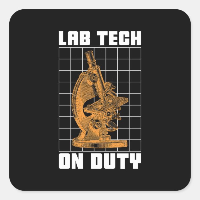 Labrador Tech on Duty Chemist Laborassistent Quadratischer Aufkleber (Vorderseite)