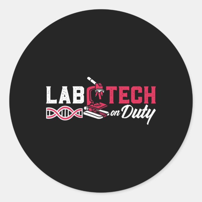 Labrador Tech on Duty Laboratories Technician Scie Runder Aufkleber (Vorderseite)
