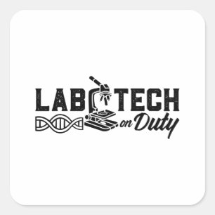 Labrador Tech on Duty Science Laborcian Quadratischer Aufkleber