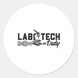 Labrador Tech on Duty Science Laborcian Runder Aufkleber