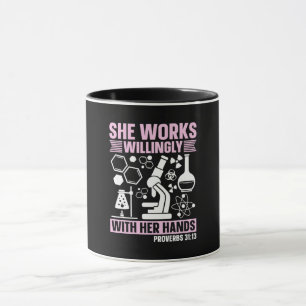 Labrador Tech She Works Labortechniker bereitwilli Tasse