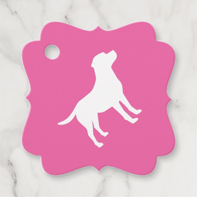 Labrador Theme Dog Baby Dusche Pink Labrador Geschenkanhänger (Vorderseite)