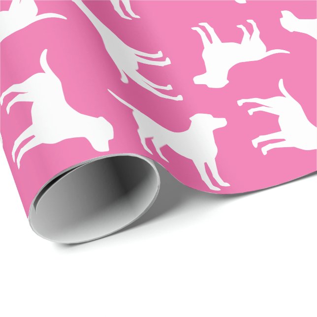 Labrador Theme Dog Baby Dusche Pink Labrador Geschenkpapier (Rolleneckpunkt)
