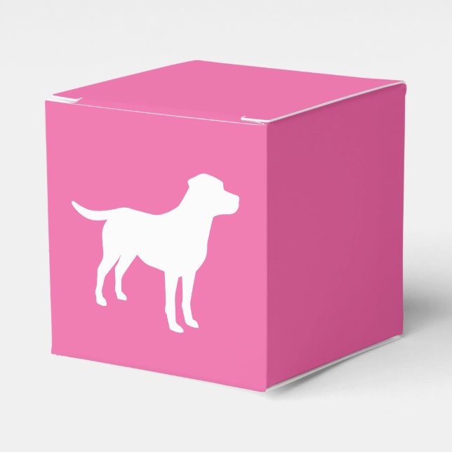 Labrador Theme Dog Baby Dusche Pink Labrador Geschenkschachtel (Vorderseite)
