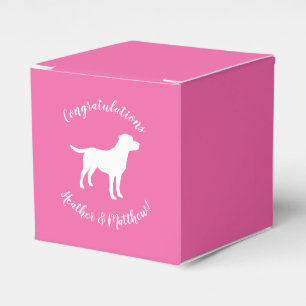 Labrador Theme Dog Baby Dusche Pink Labrador Geschenkschachtel