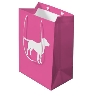 Labrador Theme Dog Baby Dusche Pink Labrador Mittlere Geschenktüte