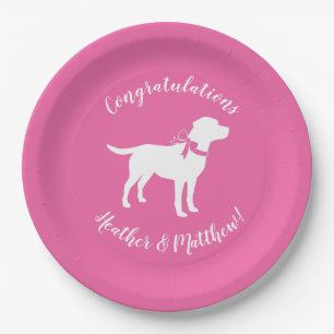 Labrador Theme Dog Baby Dusche Pink Labrador Pappteller