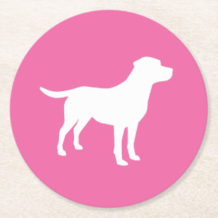 Labrador Theme Dog Baby Dusche Pink Labrador Runder Pappuntersetzer