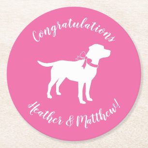 Labrador Theme Dog Baby Dusche Pink Labrador Runder Pappuntersetzer