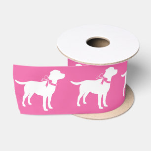 Labrador Theme Dog Baby Dusche Pink Labrador Satinband