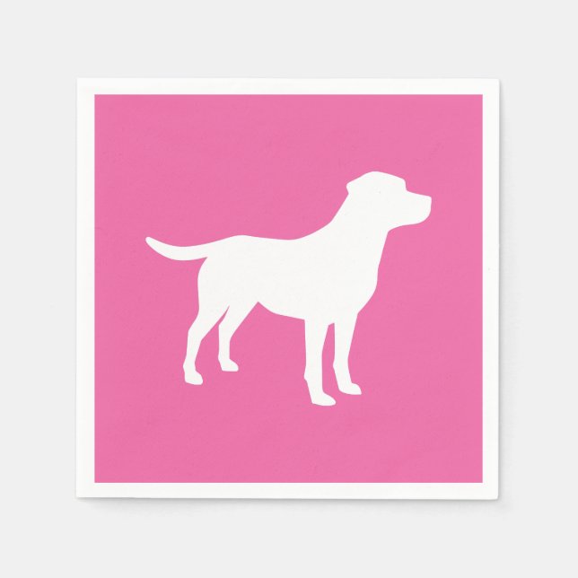 Labrador Theme Dog Baby Dusche Pink Labrador Serviette (Vorderseite)