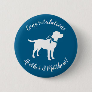 Labrador Theme - Dog Baby Shower Blue Labrador Button
