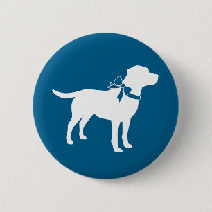 Labrador Theme - Dog Baby Shower Blue Labrador Button