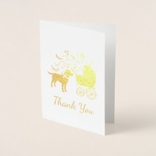 Labrador Theme - Dog Baby Shower Blue Labrador Folienkarte