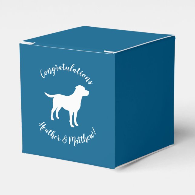 Labrador Theme - Dog Baby Shower Blue Labrador Geschenkschachtel (Vorderseite)