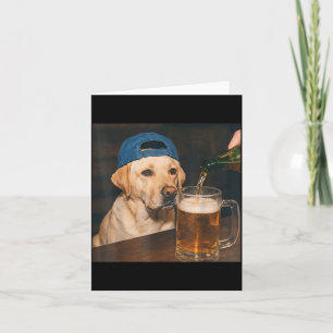 Labrador Trinkt Bier Shirt Lustiger Vatertag Hund Karte