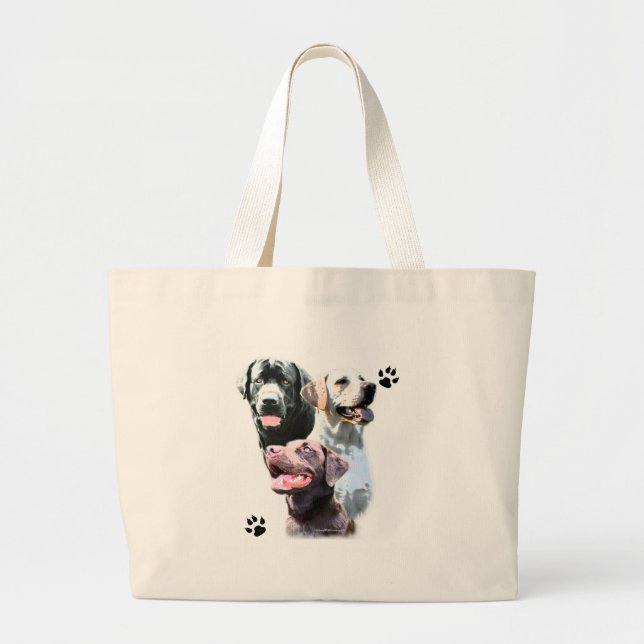 Labrador Trio Jumbo Stoffbeutel (Vorne)