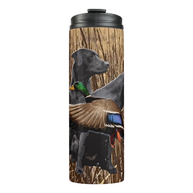 Labrador Tumbler, Duck Hunting Drink Tumbler Thermosbecher (Vorderseite)