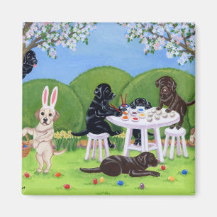 Labrador u. Ostereier Magnet