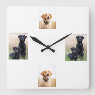 Labrador-Uhr Quadratische Wanduhr