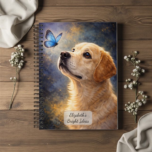Labrador und blauer Schmetterling Notizbuch (Von Creator hochgeladen)