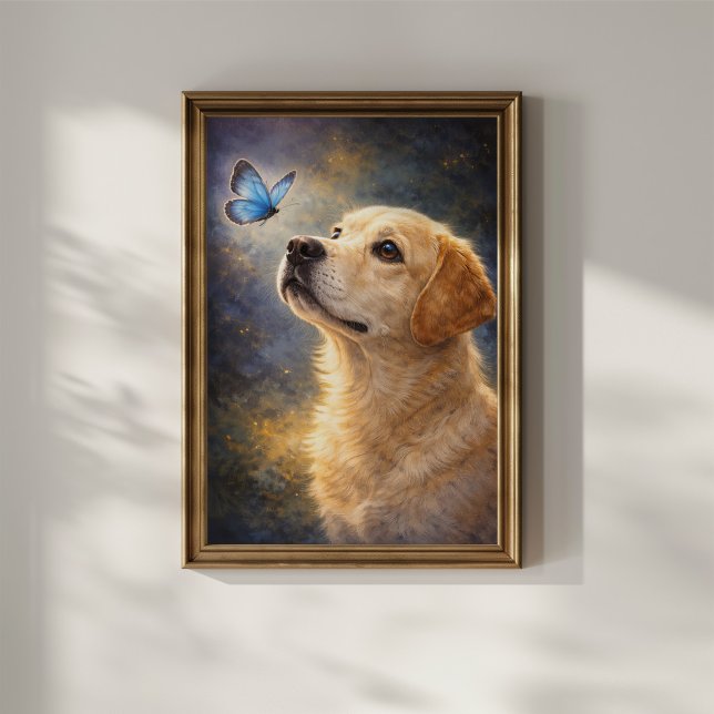Labrador und Schmetterling Poster (Von Creator hochgeladen)