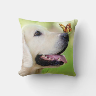 Labrador und Schmetterlingswirbel Kissen