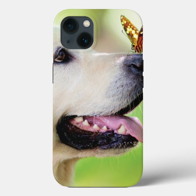 Labrador und Schmetterlingswirbel Kissen Case-Mate iPhone Hülle (Rückseite)