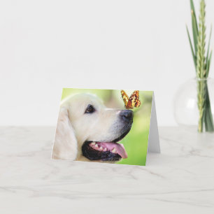 Labrador und Schmetterlingswirbel Kissen Feiertagskarte