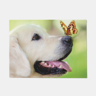 Labrador und Schmetterlingswirbel Kissen Fußmatte