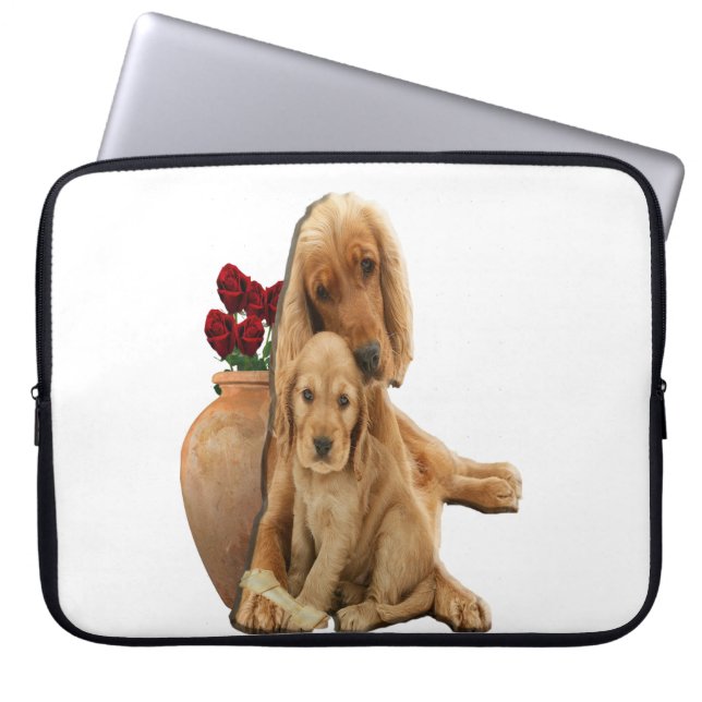 Labrador und Welpen Laptopschutzhülle (Vorderseite)