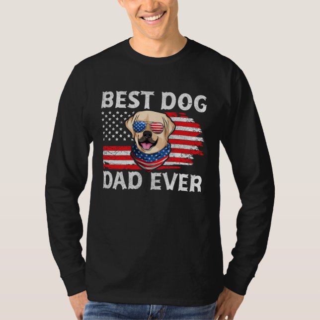 Labrador USA Patriotic Dog Apparel American Flag M T-Shirt (Vorderseite)