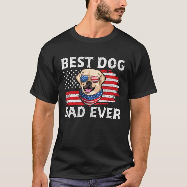 Labrador USA Patriotic Dog Apparel American Flag M T-Shirt (Vorderseite)