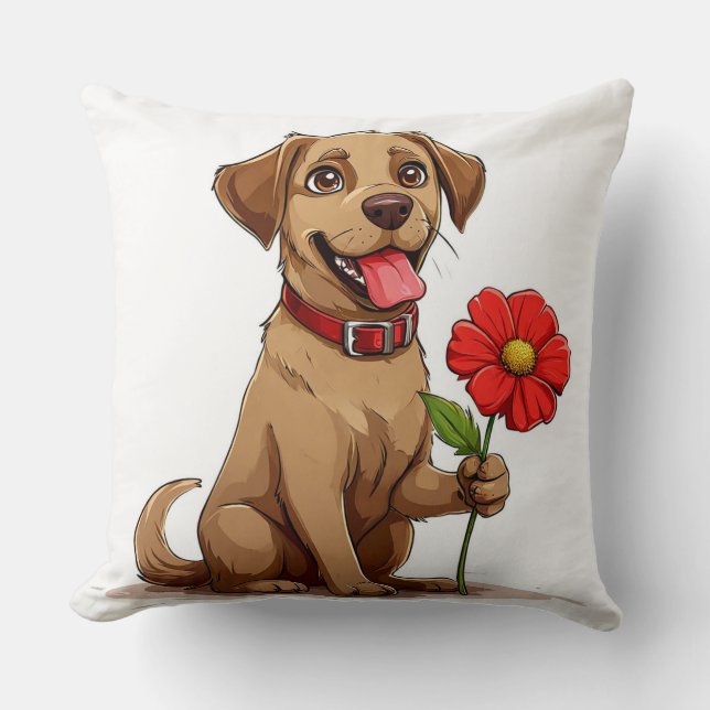 🐶 Labrador Valentins Hund Wurf Kissen Süßes Gesch (Vorderseite)