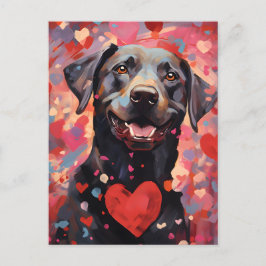 Labrador Valentinstag Postkarte