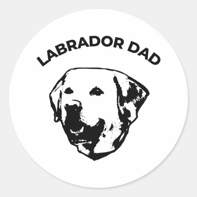 Labrador Vater Runder Aufkleber (Vorderseite)