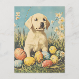Labrador Vintag Osterzeit Postkarte
