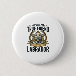 Labrador Wahrer Freund Vintage Hundeliebhaber Desi Button
