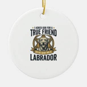 Labrador Wahrer Freund Vintage Hundeliebhaber Desi Keramik Ornament