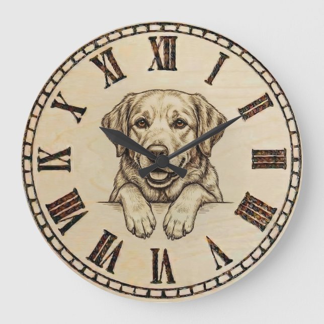 Labrador Wanduhr (Vorderseite)