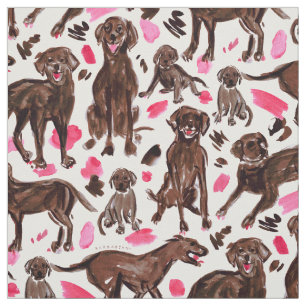 LABRADOR-Watercolor-Labrador-Retriever-Hund Stoff